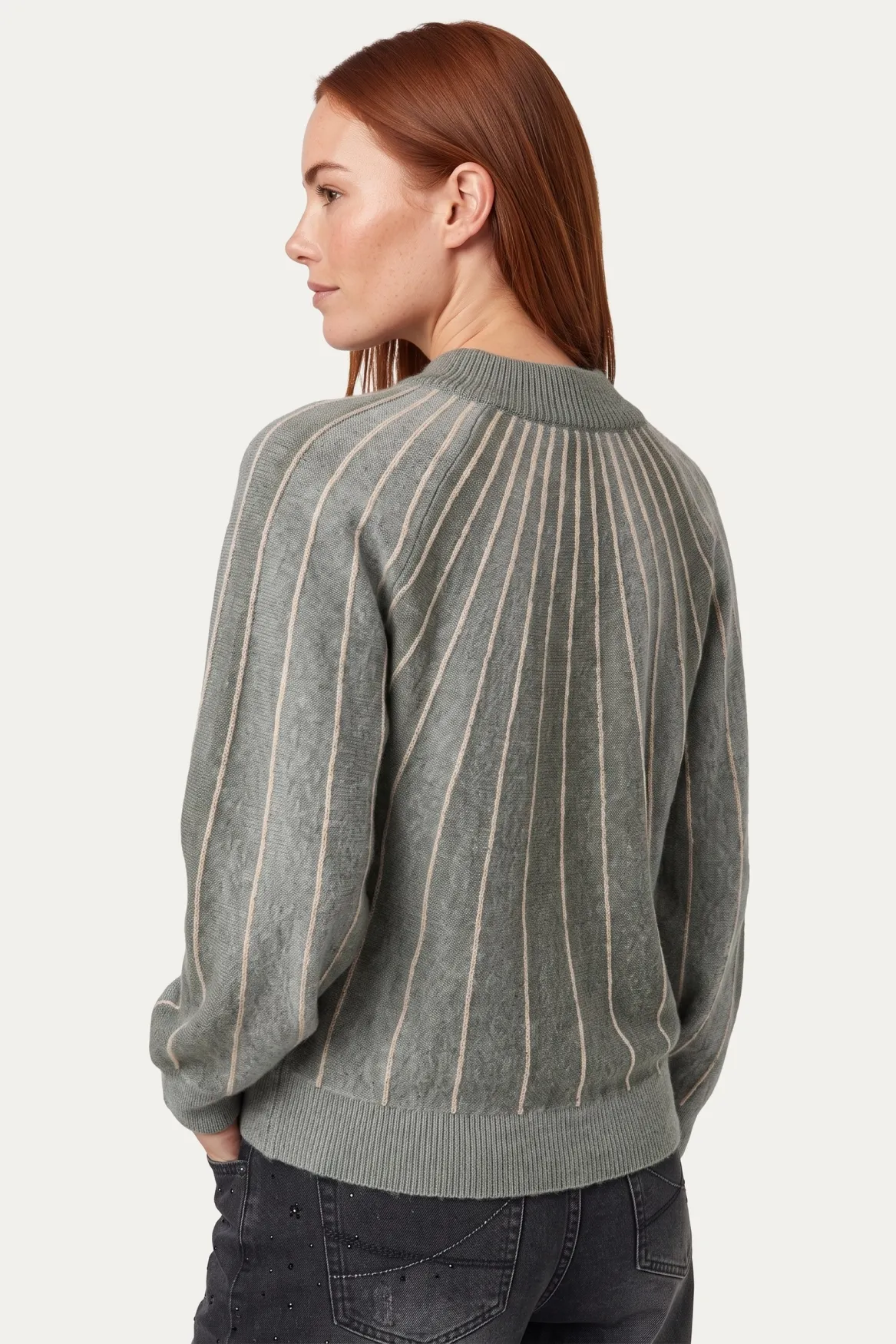 G-maxx Clementine Knit Top Cosy Green, gebreide top in kleur Cosy Green